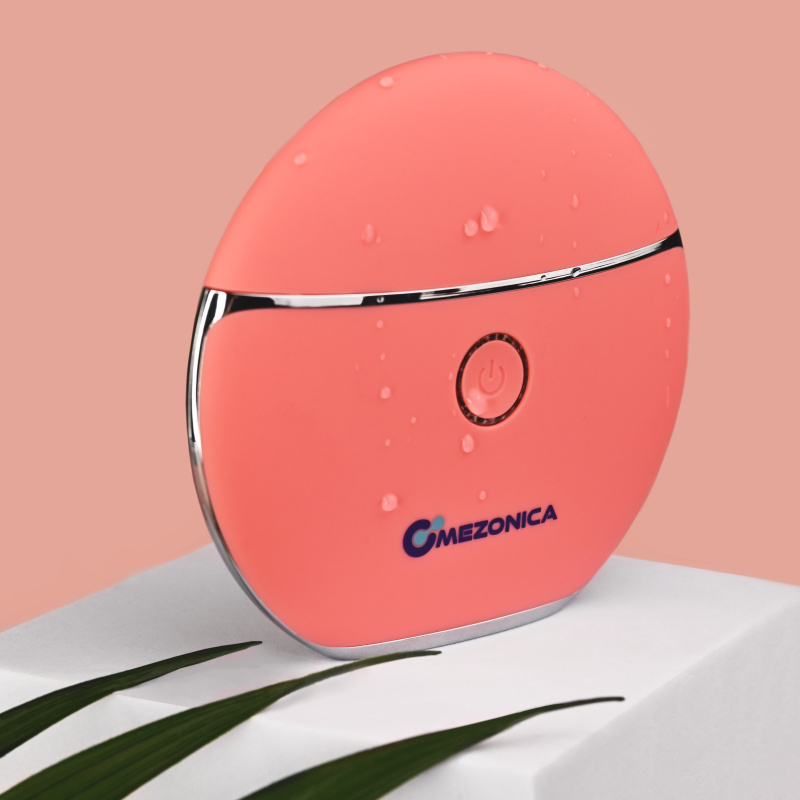 Vibration gua sha pad with heat + LED therapy,РОЗОВЫЙ Микротоковый светодиодный массажер с подогревом и фототерапией для анти эйдж ухода за кожей лица