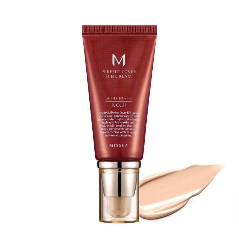 MISSHA M Perfect Cover BB Cream Spf PA+++(21 тон ) 20ml Тональный bb крем, оттенок 21, светлый беж, 20 мл