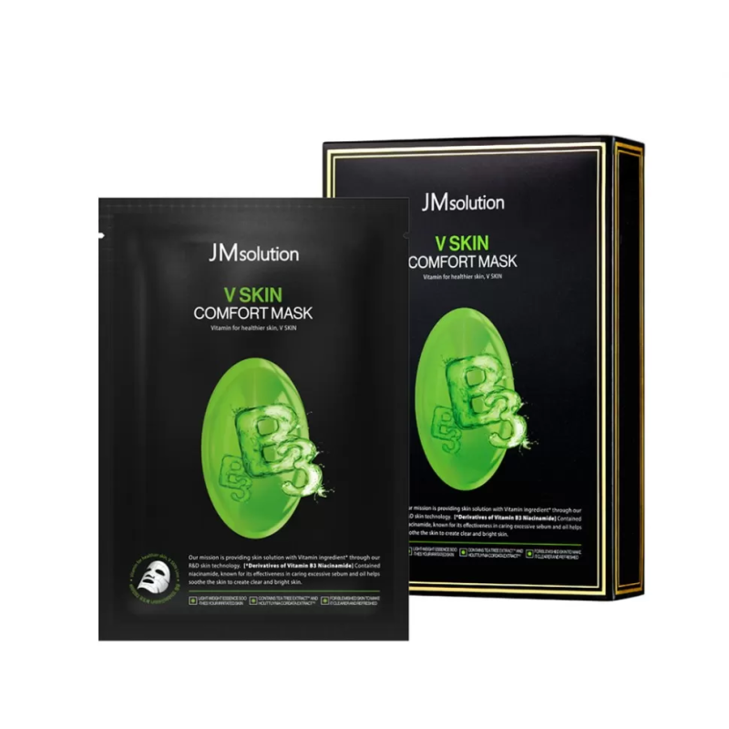 JM SOLUTION V SKIN COMFORT MASK ( VITAMIN B3) тканевая маска 10 шт