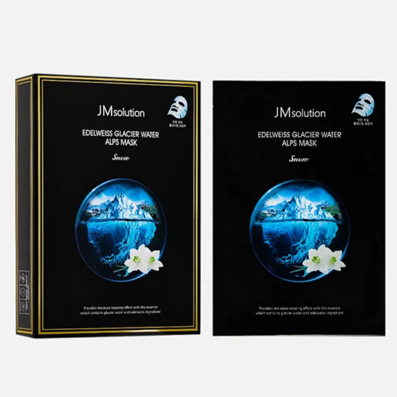 JM SOLUTION EDELWEISS GLACIER WATER ALPS MASK SNOW тканевая маска с альпийской водой 10 шт