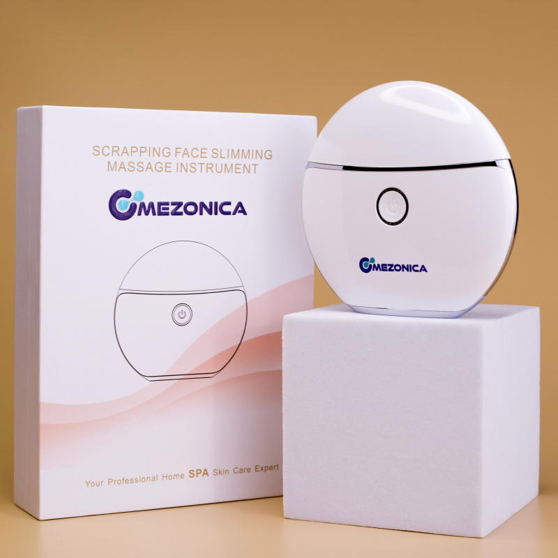 Mezonica Vibration gua sha pad with heat + LED therapy Микротоковый светодиодный массажер с подогревом и фототерапией для анти эйдж ухода за кожей лица